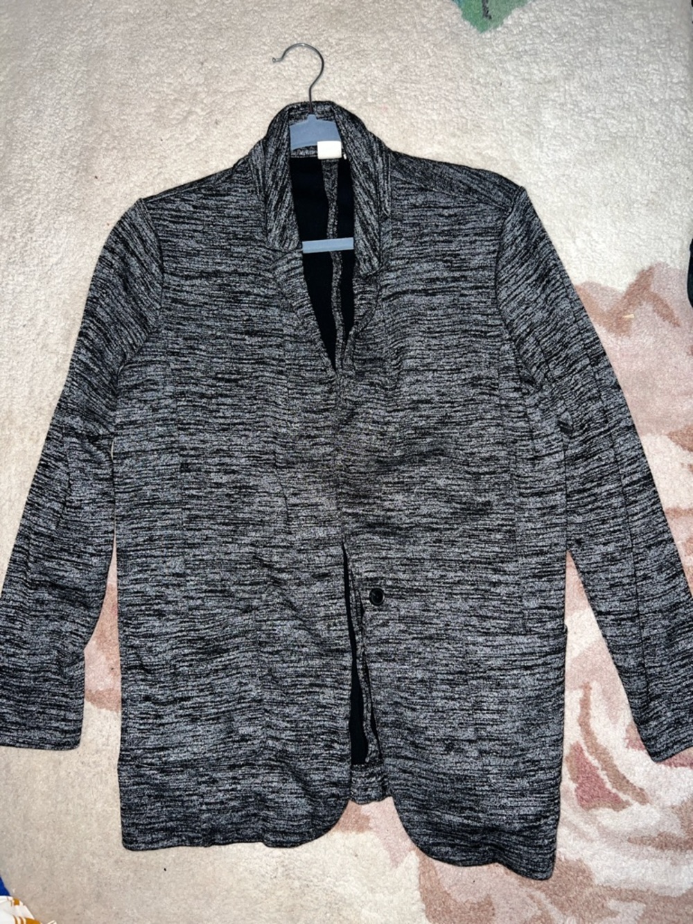 GAP Heathered Black and Gray Comfy Blazer